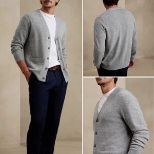 NWT Banana Republic Brayden Cashmere Cardigan Sweater XL TALL XL/T Heather Gray